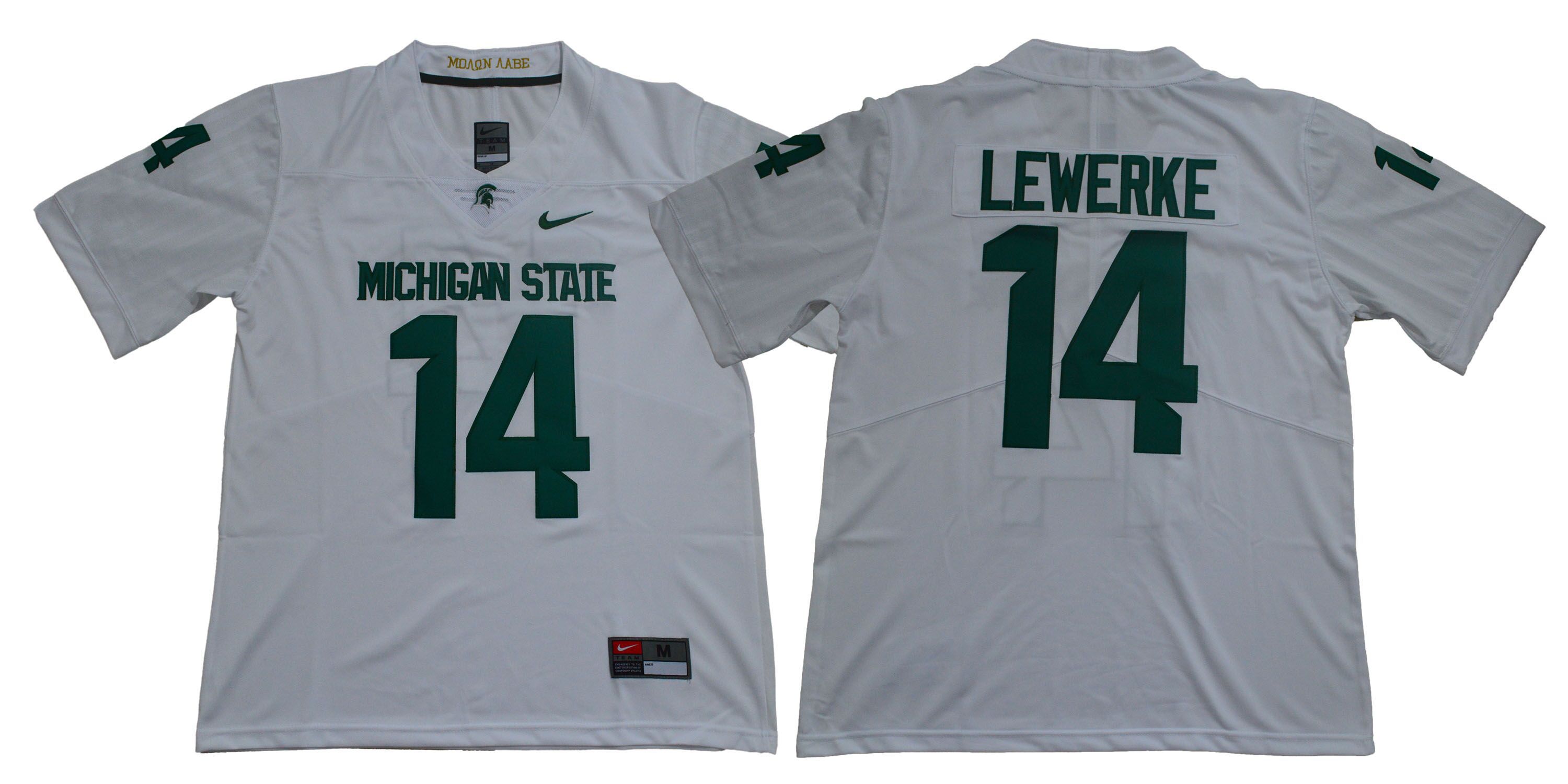 Men Michigan State Spartans #14 Lewerke White Nike NCAA Jerseys->boston celtics->NBA Jersey